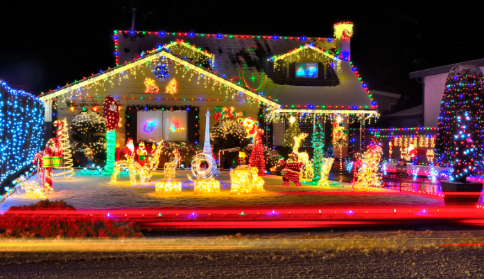 this image shows Christmas lights in Sacramento, CA