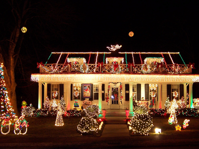 this image shows Christmas lights in Sacramento, CA