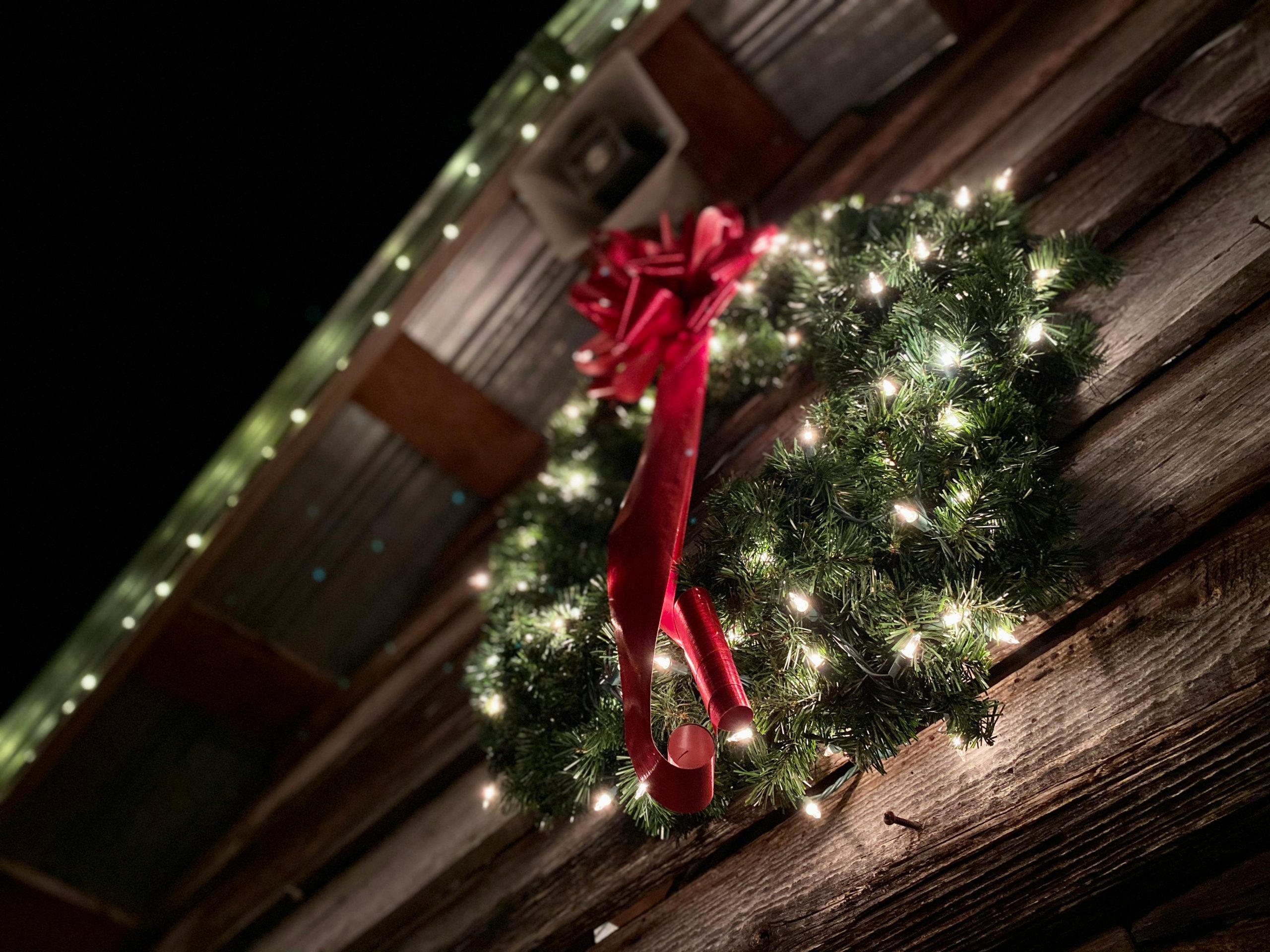 Sacramento-Christmas-wreath this image shows Christmas wreath hanging in Sacramento, CA