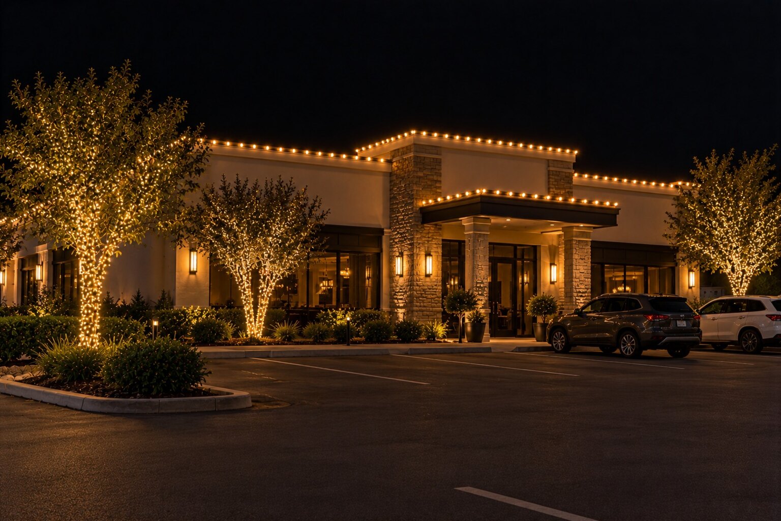 Christmas light company in Auburn, CA: commercial restaurant warm white